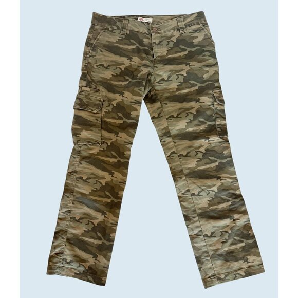 DICKIES Women's Camo Print Relaxed Fit Mid Rise Cargo Utility Pants Sz 8 - Picture 2 of 7